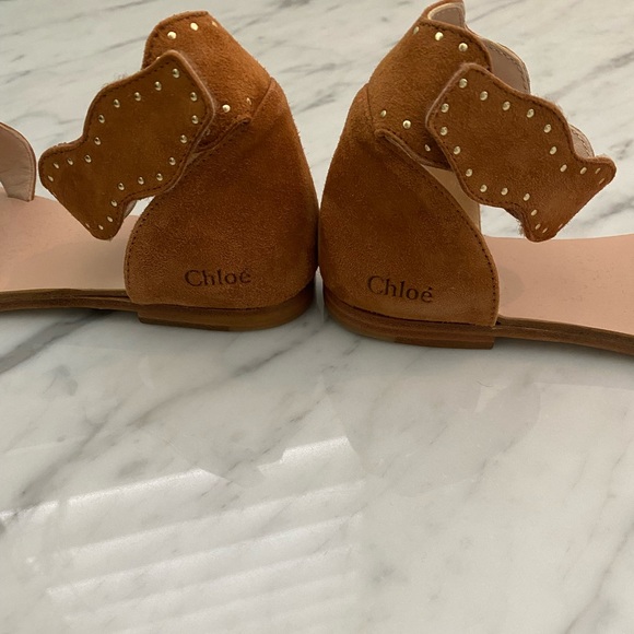 Chloe NIB Girls EU 33 Suede Studded Sandals - Picture 5 of 9